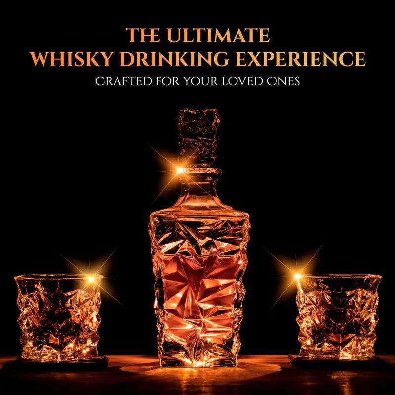 Don Vassie Luxury Whisky Decanter Set with 4 Glasses-DAINTREE RAINFOREST (pre-order ,shipping starts 15th October)