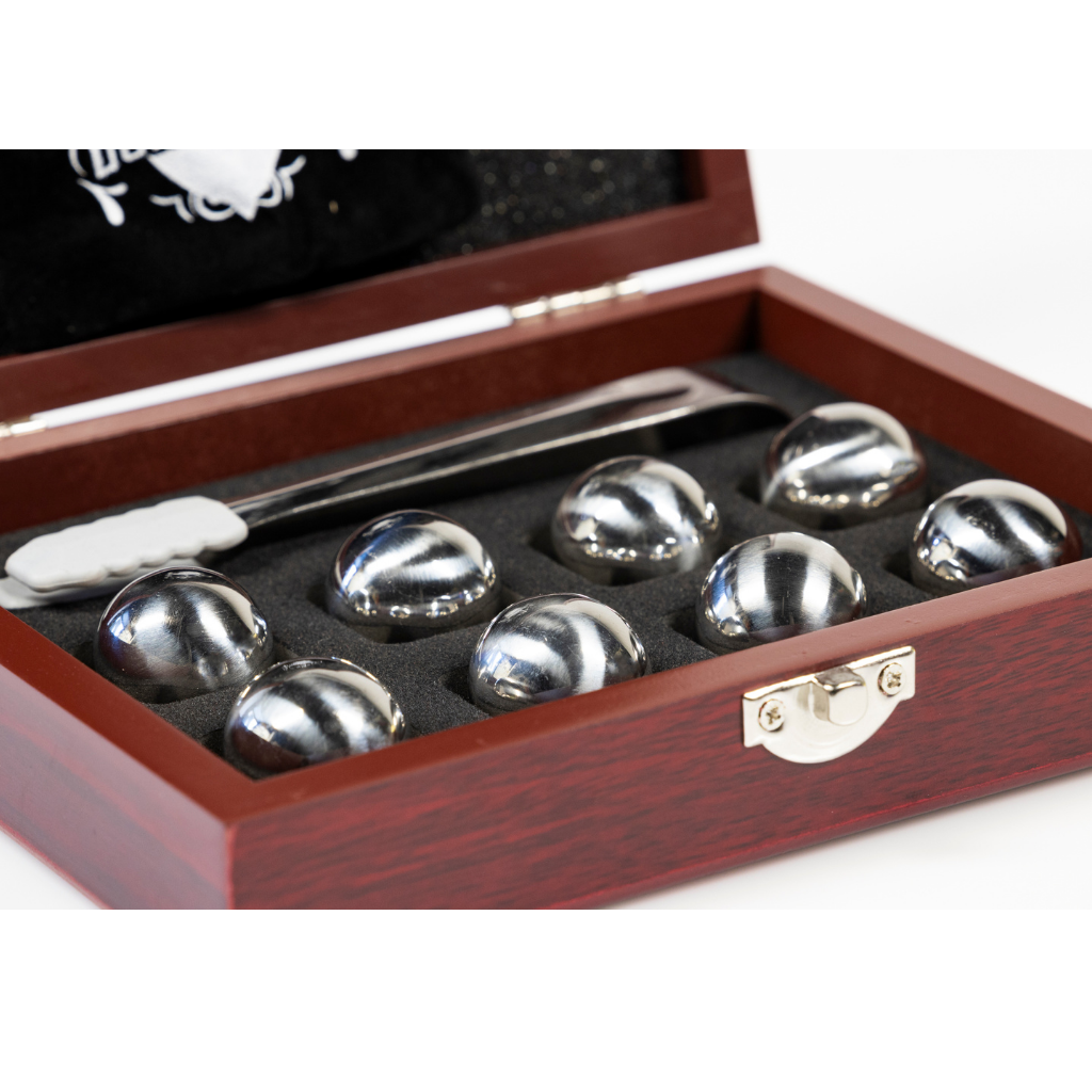 Don Vassie Stainless Steel Whiskey Stones Round 2mm 8 pcs