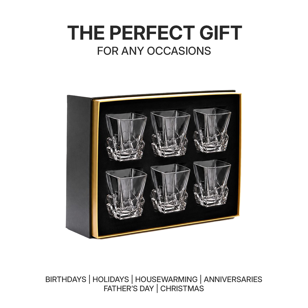 Don Vassie LEAD FREE WHISKEY GLASS SET 6 PACK (MOUNT KOSCIUSZKO)
