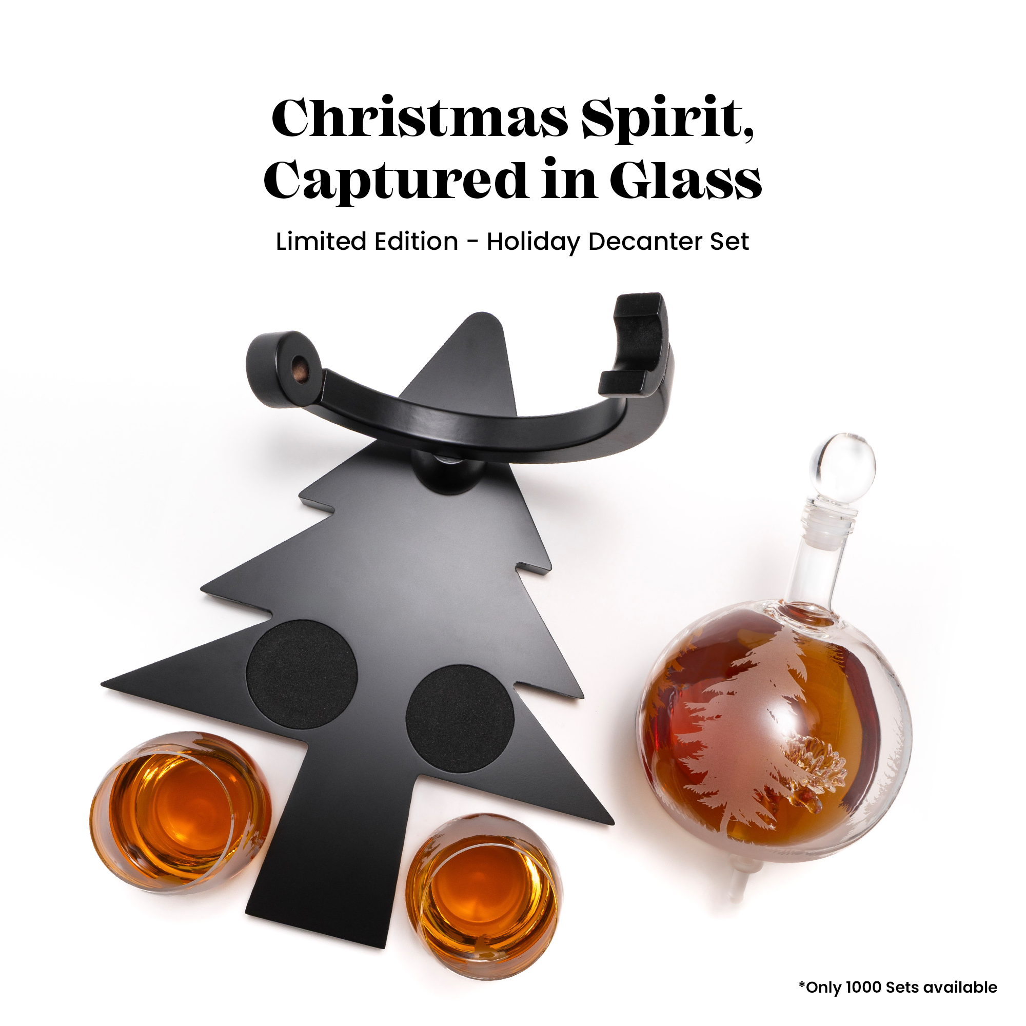 CUSTOM ENGRAVED Australia’s First Limited-Edition Christmas Globe Decanter Set with Hand-Blown Reindeer