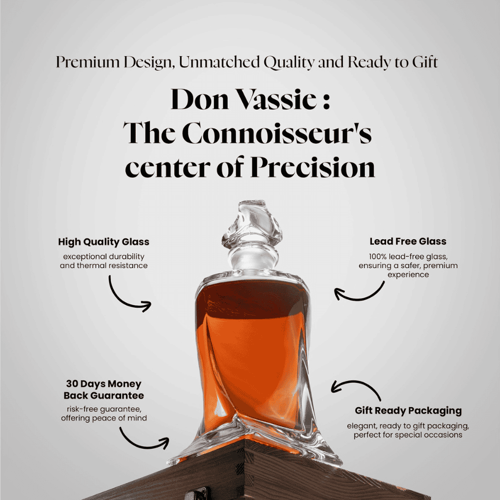 Don Vassie Luxury Whisky Decanter Set with 4 Glasses -TWISTED CITY