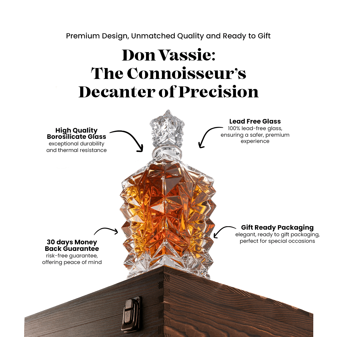 Don Vassie Luxury Whisky Decanter Set with 4 Glasses-DAINTREE RAINFOREST (pre-order ,shipping starts 15th October)