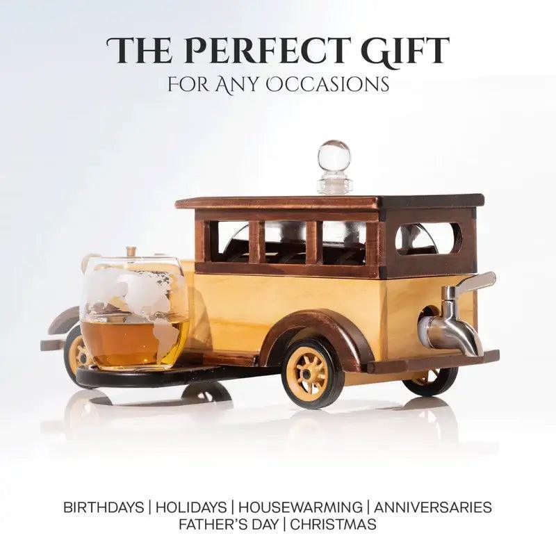 Limited Edition Don Vassie Carriage Whisky Decanter 750ml with 2-10 oz Glasses