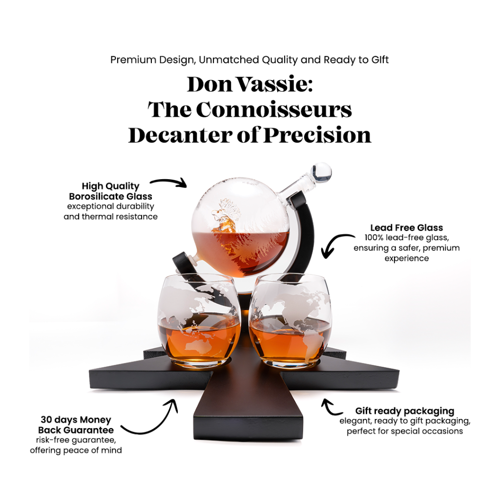 CUSTOM ENGRAVED Australia’s First Limited-Edition Christmas Globe Decanter Set with Hand-Blown Reindeer