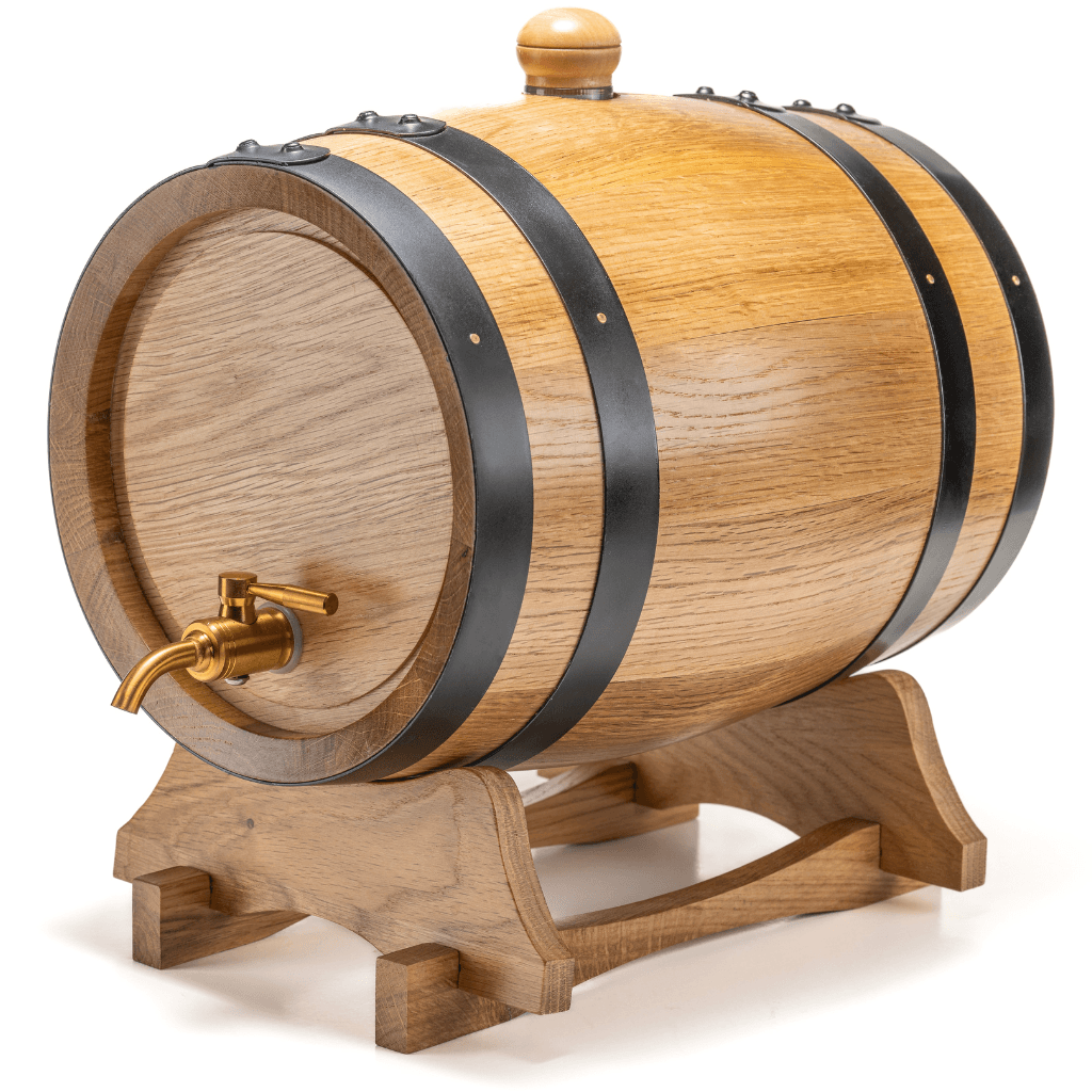 15L Medium Charred American Oak Barrel – Ideal for Aging Whiskey, Wine, Rum, Port & Spirits with Metal Spigot