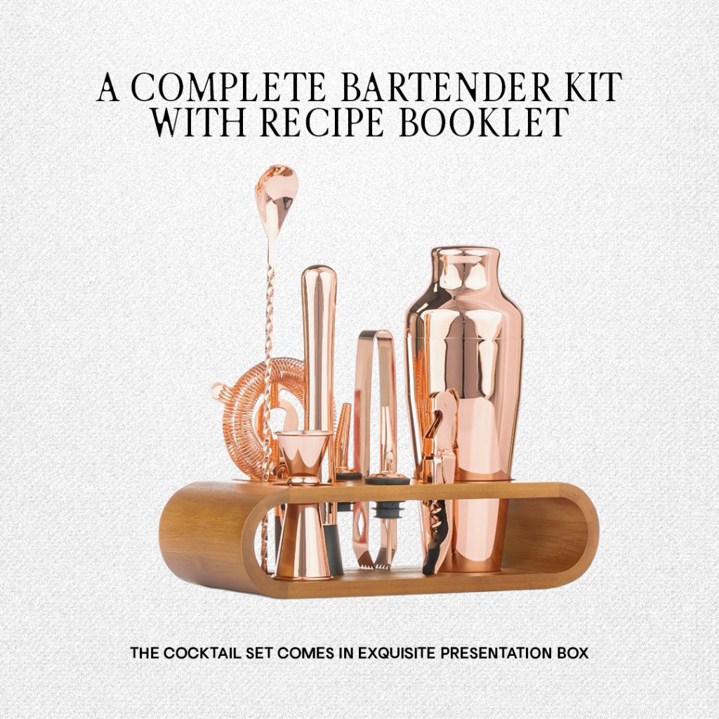 Professional Bartending Kit -Rose colour Plated