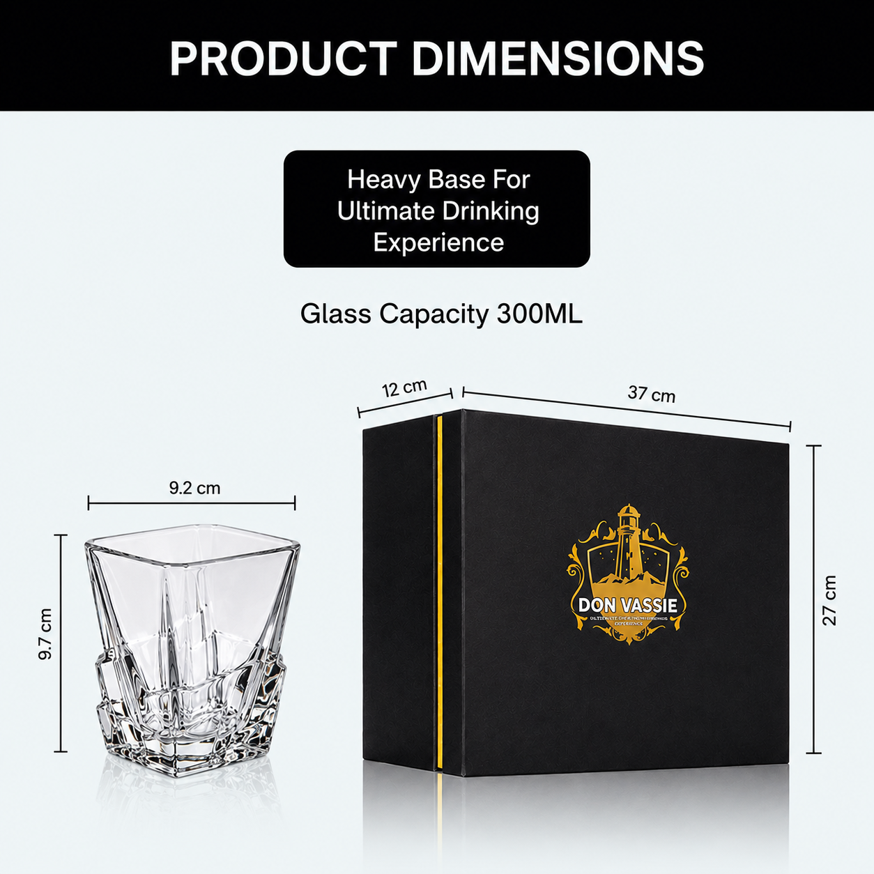 Don Vassie LEAD FREE WHISKEY GLASS SET 6 PACK (MOUNT KOSCIUSZKO)