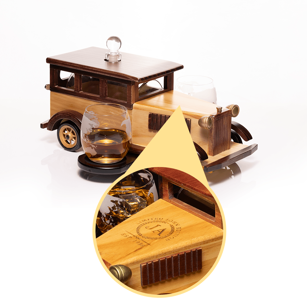 Custom Engraved Limited Edition Don Vassie Carriage Whisky Decanter 750ml with 2-10 oz Glasses-Pre order item Shipping starts 3rd December (will be delivered before 12 December)