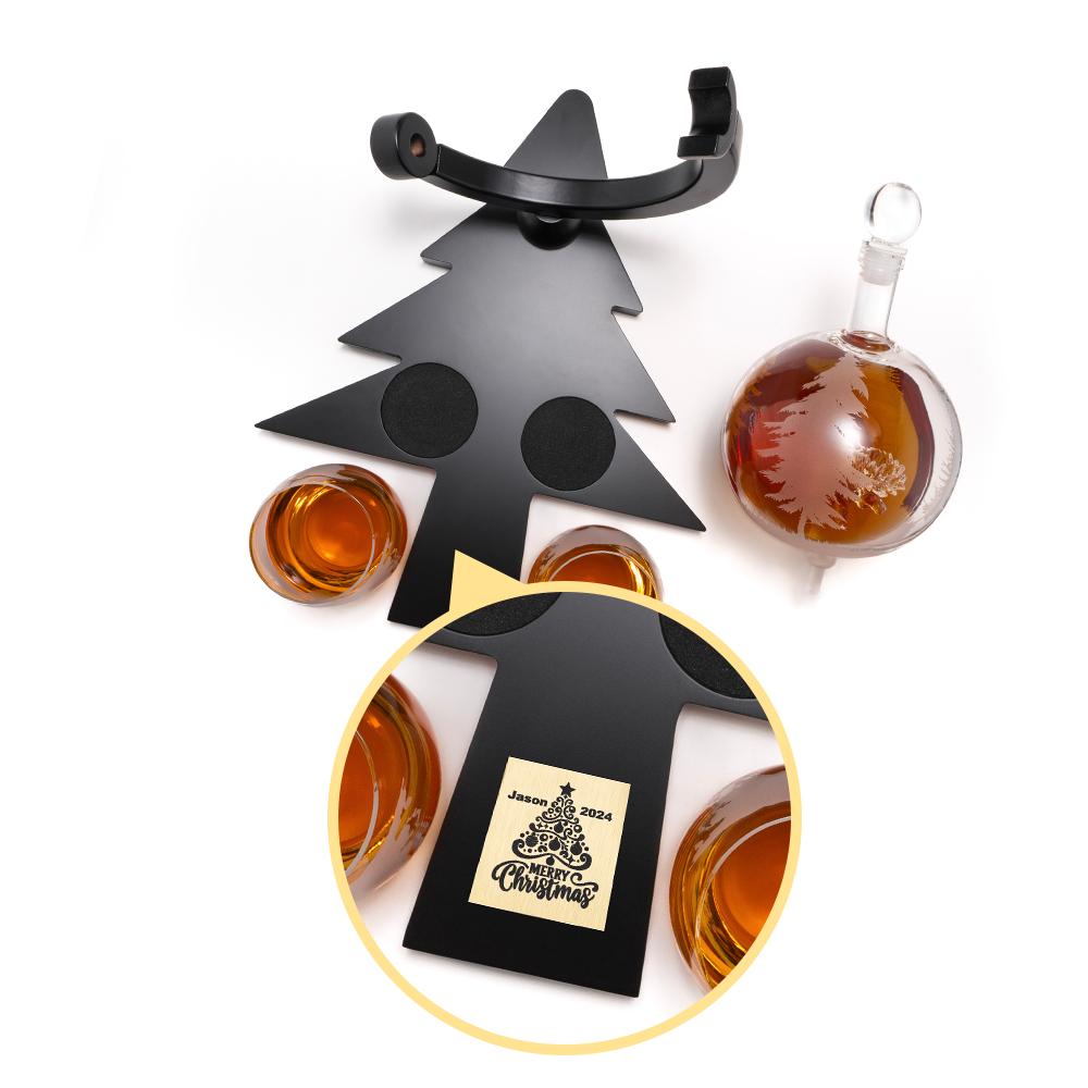 CUSTOM ENGRAVED Australia’s First Limited-Edition Christmas Globe Decanter Set with Hand-Blown Reindeer