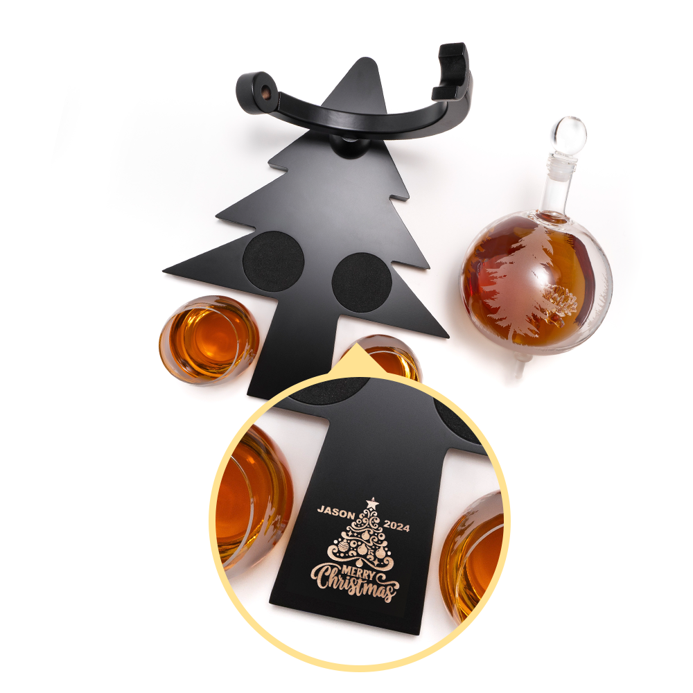 CUSTOM ENGRAVED Australia’s First Limited-Edition Christmas Globe Decanter Set with Hand-Blown Reindeer