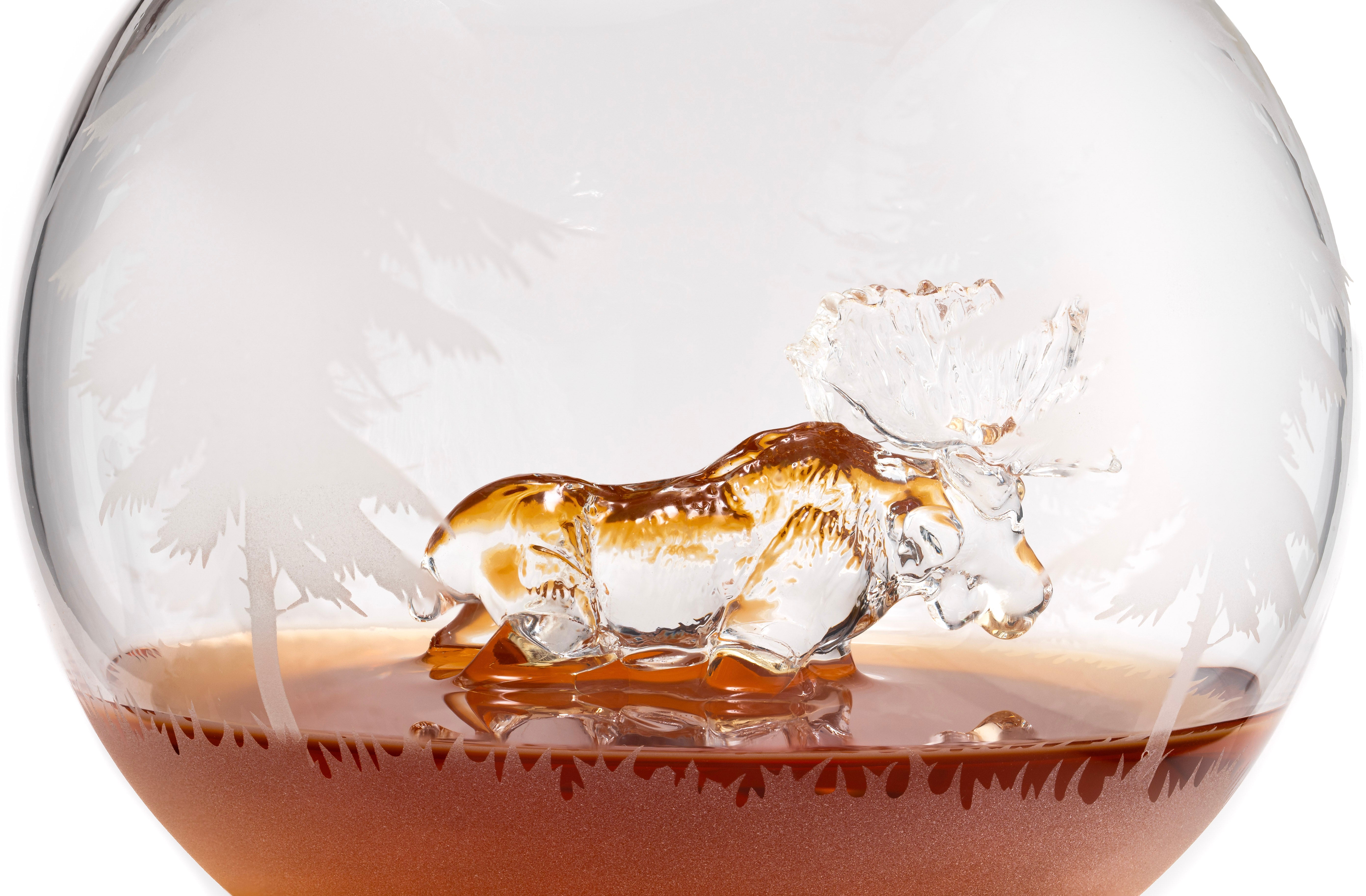 CUSTOM ENGRAVED Australia’s First Limited-Edition Christmas Globe Decanter Set with Hand-Blown Reindeer