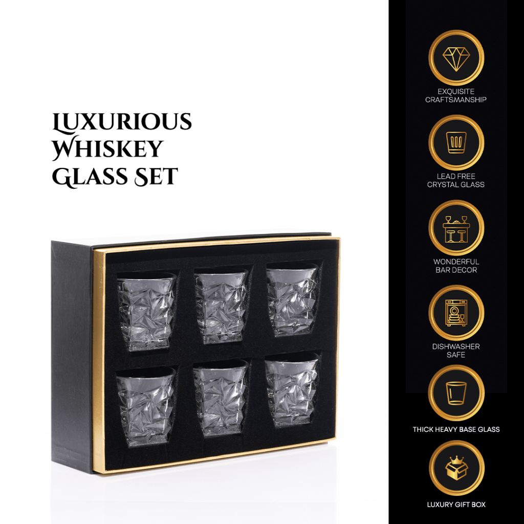 Don Vassie Lead Free Whiskey Glass Set 6pack (Daintree Rainforest)