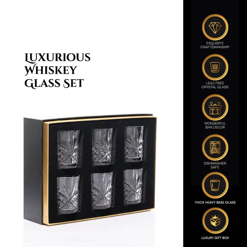 Don Vassie Lead Free Whiskey Glasses Set 6 pk (King's Canyon)