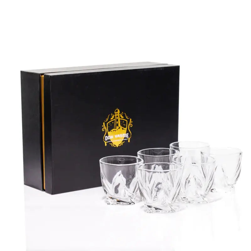 Don Vassie LEAD FREE WHISKEY GLASS SET 6 PACK (TWISTED CITY)