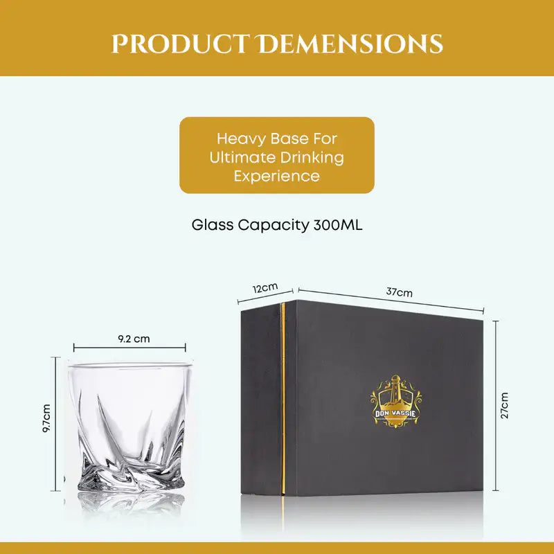 Don Vassie LEAD FREE WHISKEY GLASS SET 6 PACK (TWISTED CITY)