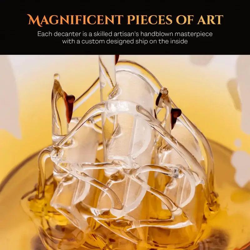 globe whisky decanter set 3