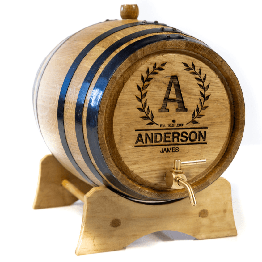 Custom Engraved American Oak Barrel – Initials & Name for Unique Aging Experience