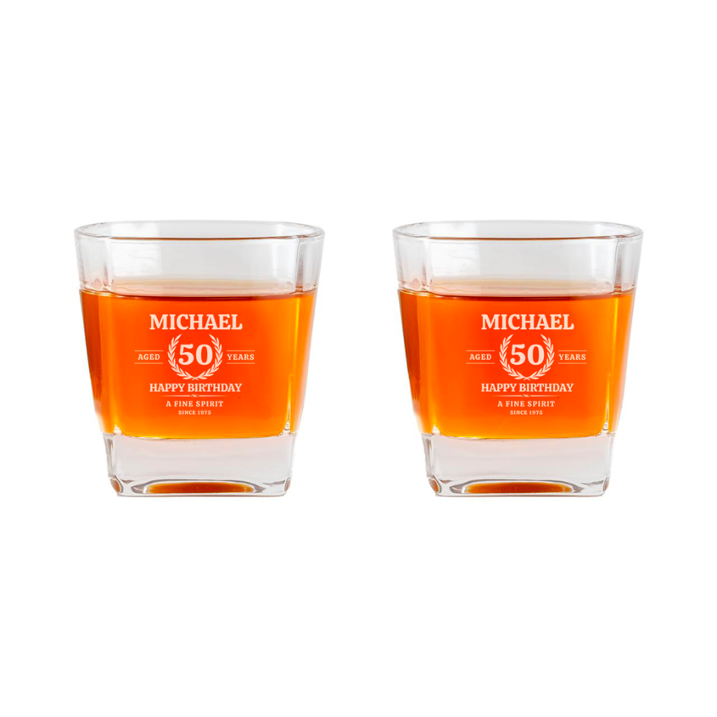 Custom Engraved Whiskey Decanter Set with Stainless Steel Stones and a Wooden Gift Box