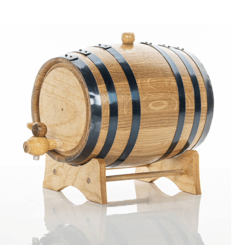 3L American Oak Barrel with Wooden Spigot – Medium Charred for Aging Wine, Whiskey,Port and Spirits