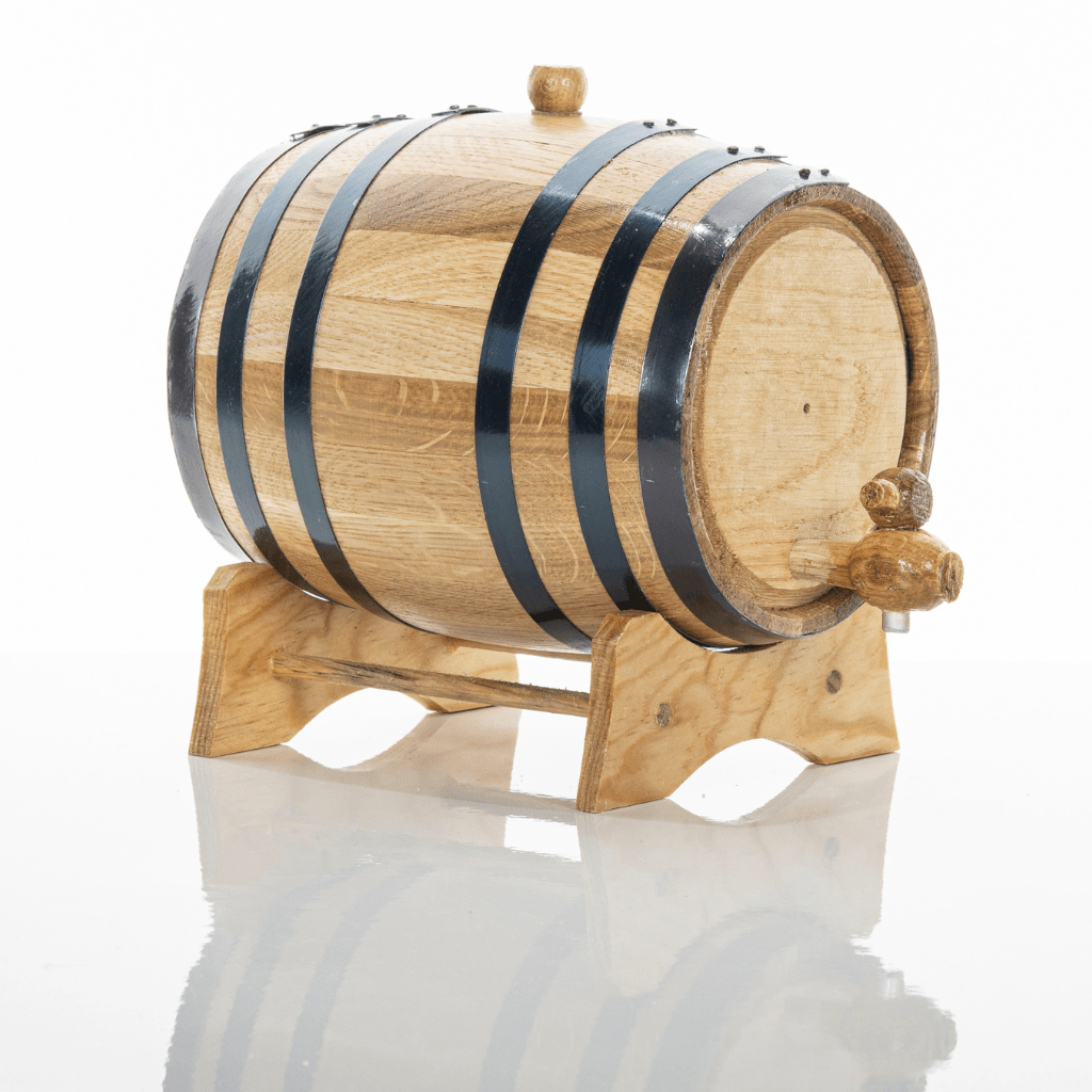 3L American Oak Barrel with Wooden Spigot – Medium Charred for Aging Wine, Whiskey,Port and Spirits