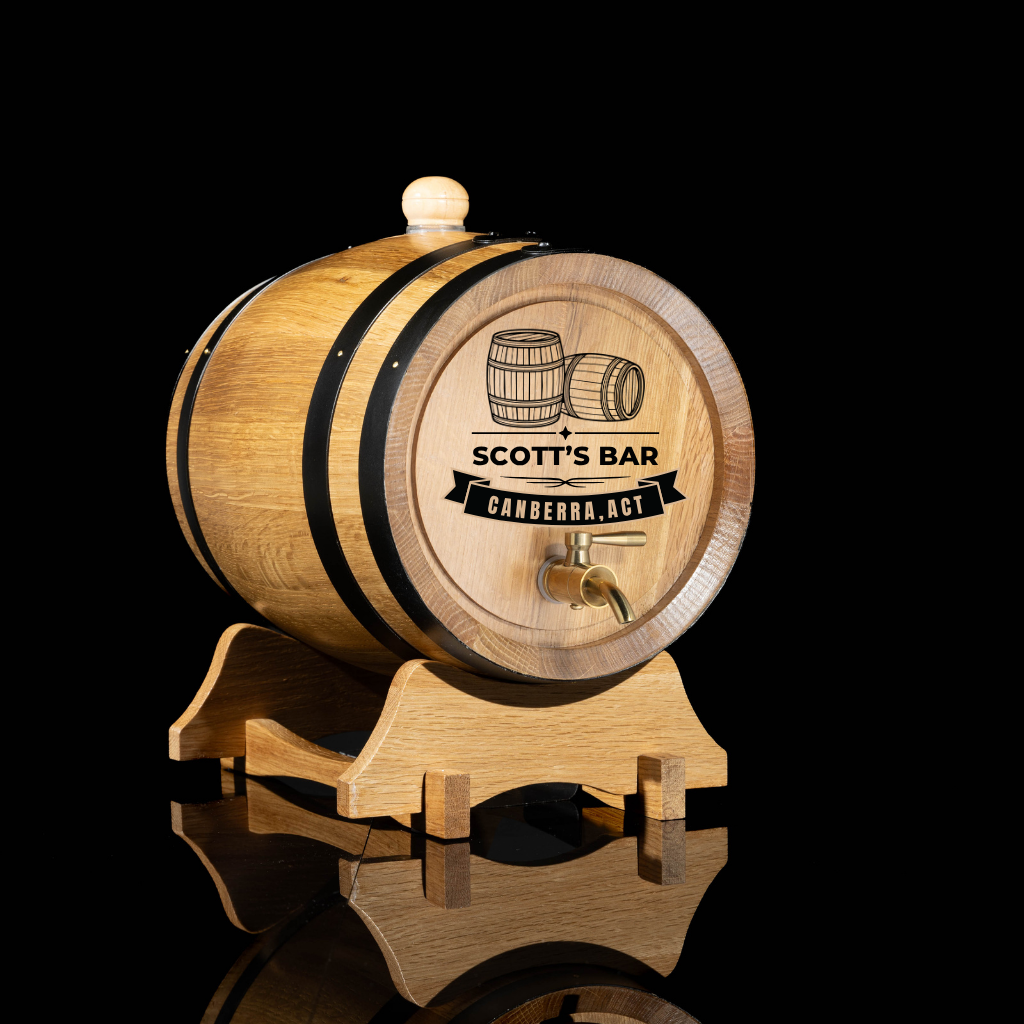 Personalised American Oak Barrel "Bar Design"