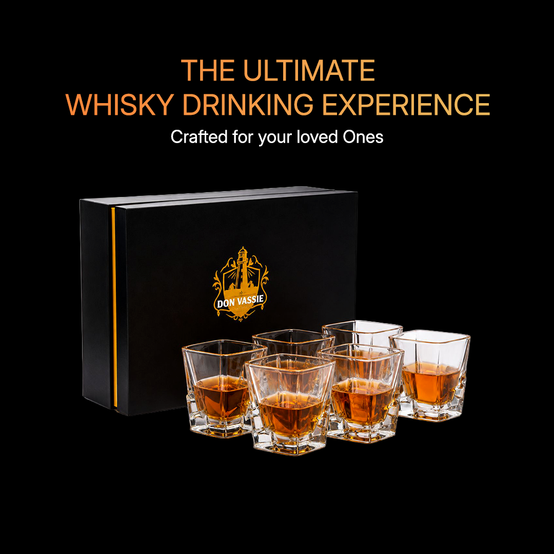 Don Vassie LEAD FREE  WHISKEY GLASS SET 6 PACK (MOUNT KOSCIUSZKO)