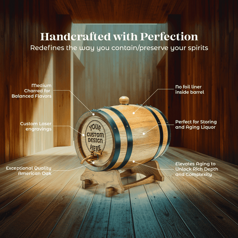 Custom Engraved American Oak Barrel - Limited Edition Design