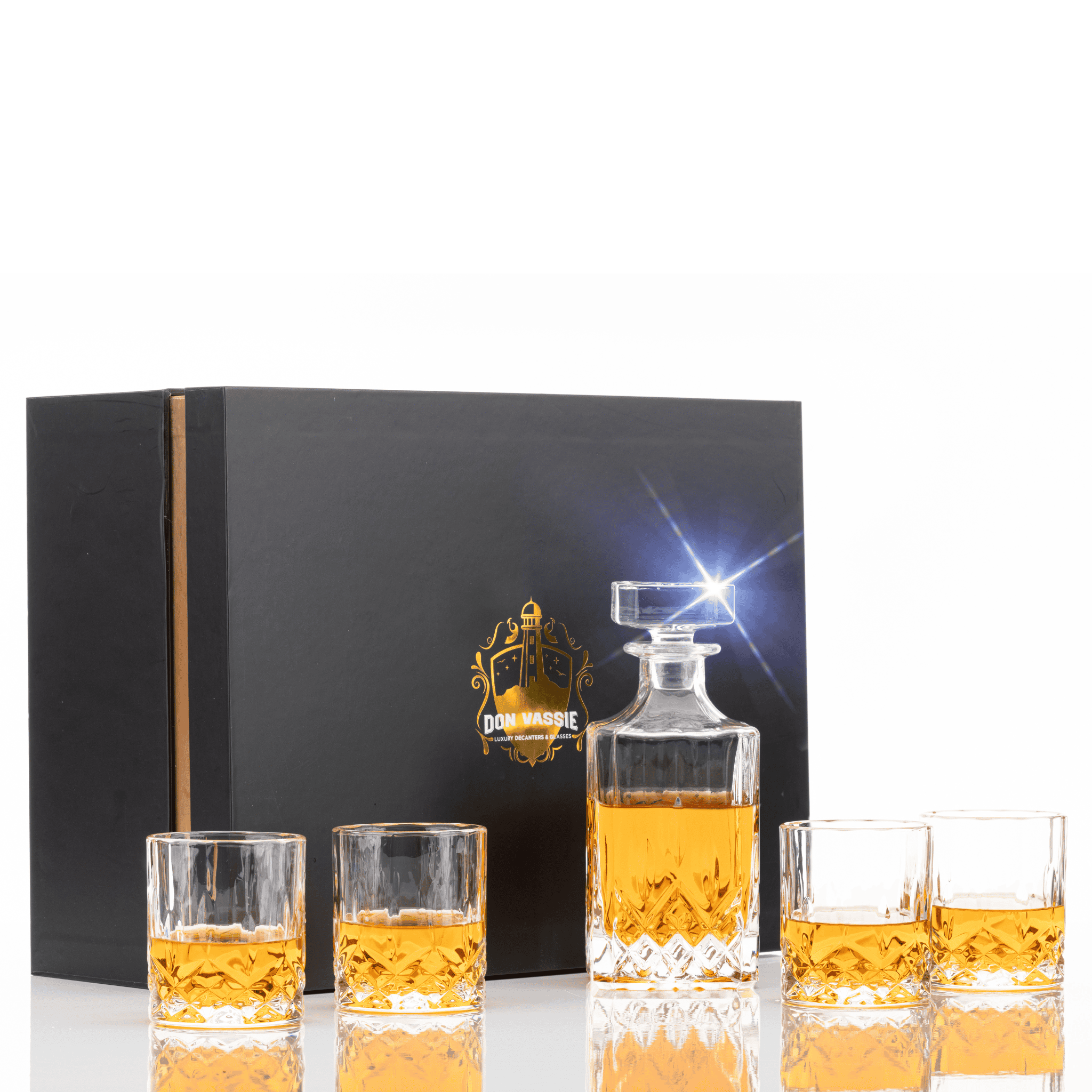 crystal liquor decanter set