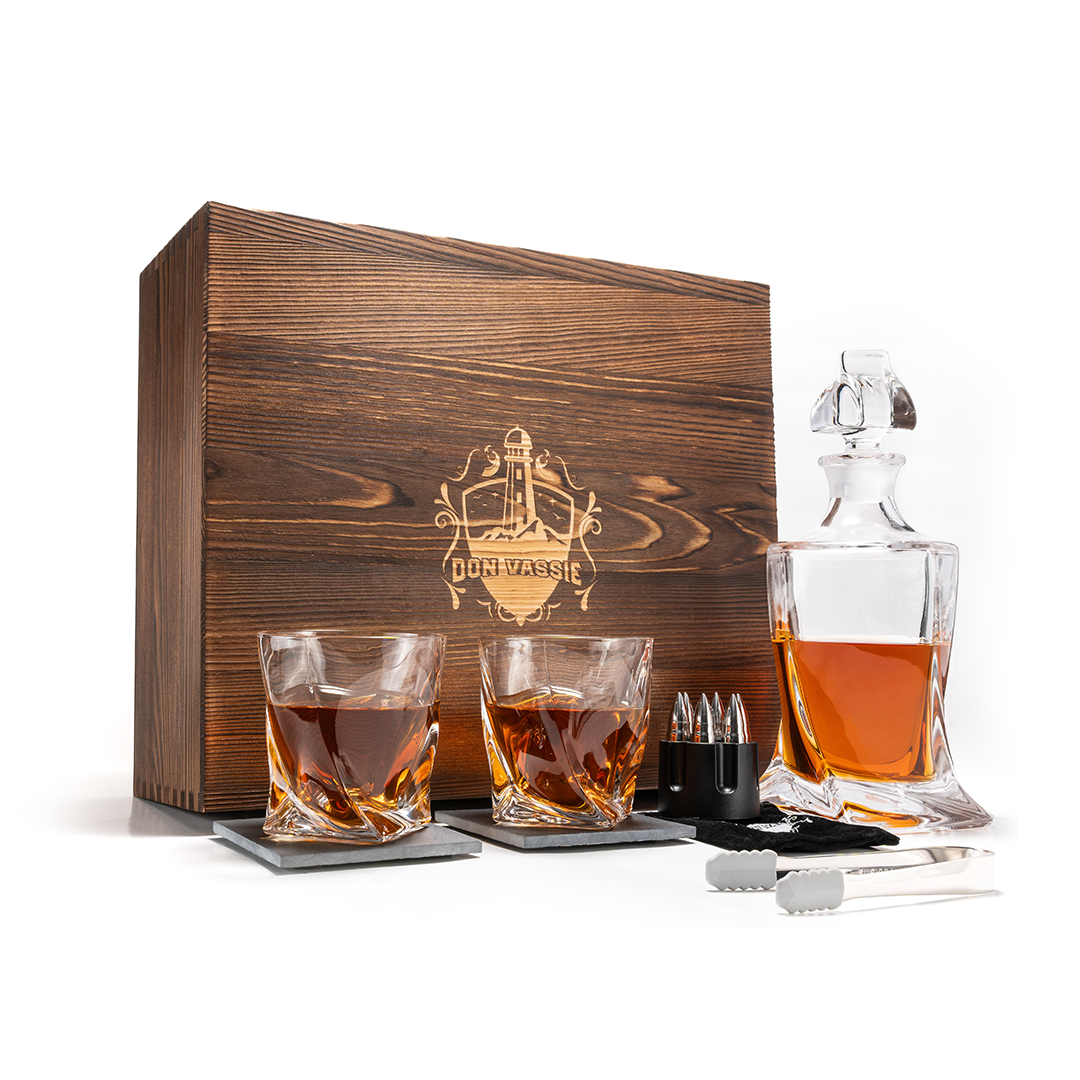 Don Vassie Luxury Whisky Decanter and Stones Gift Set -TWISTED CITY