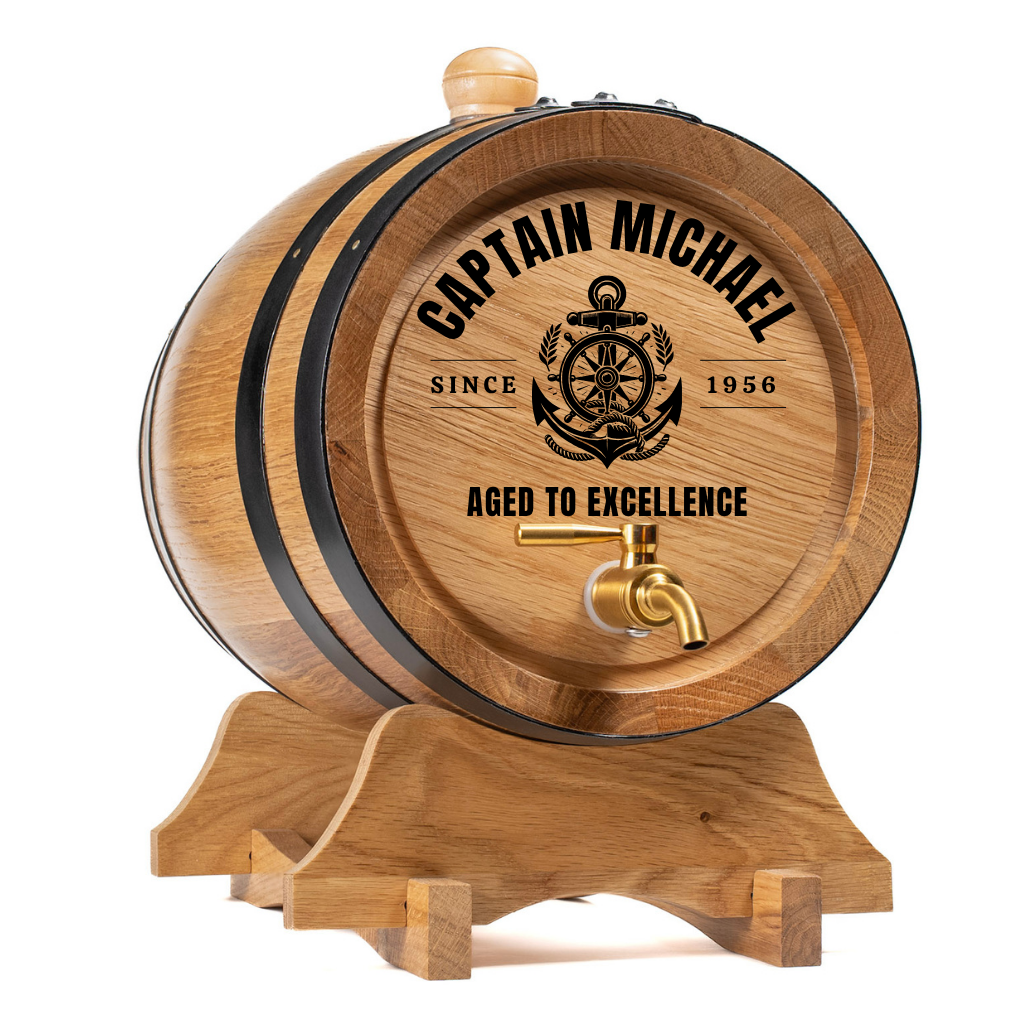 Custom Anchor Engraved Barrel – “Captain ” Personalised Gift