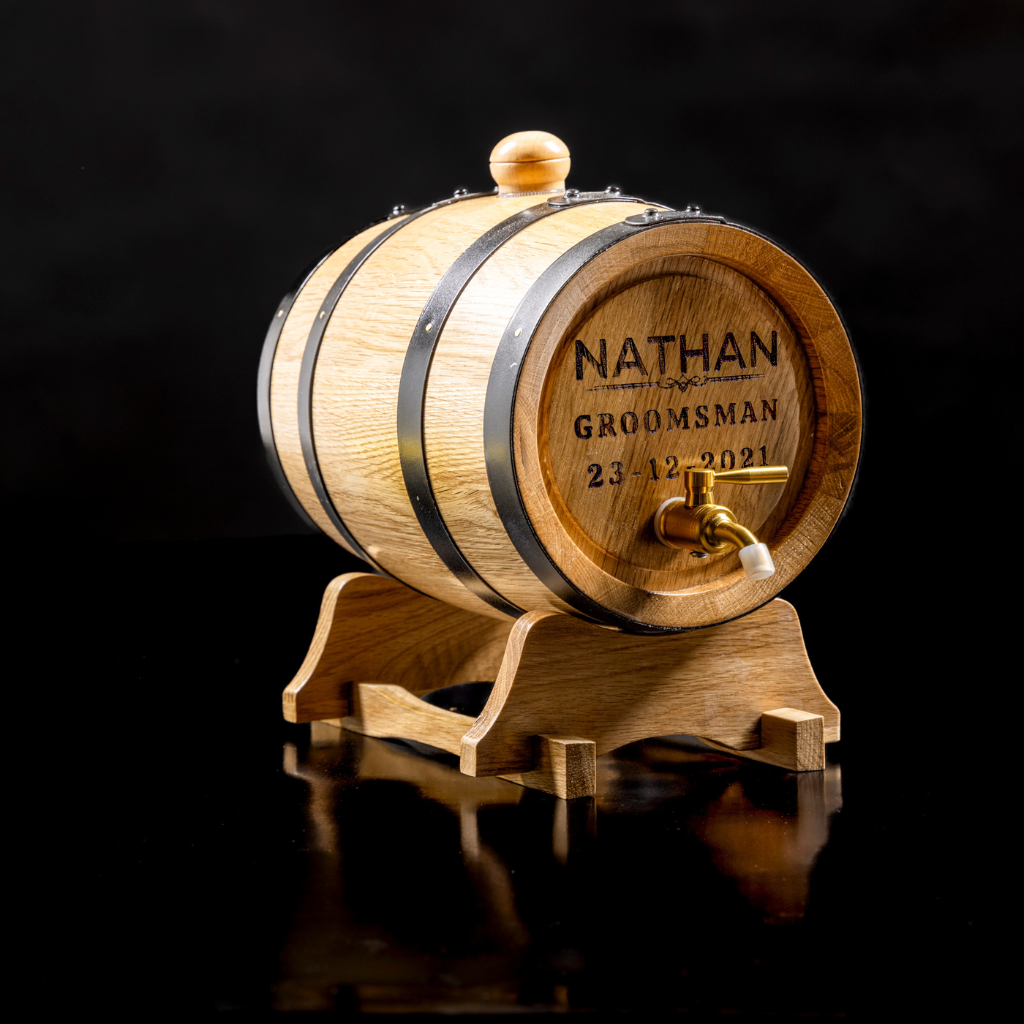 Personalised American Oak Barrel "Groomsman"