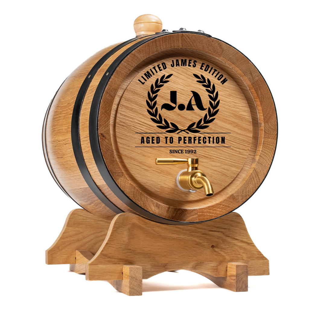 Custom Engraved American Oak Barrel -Limited Edition Design