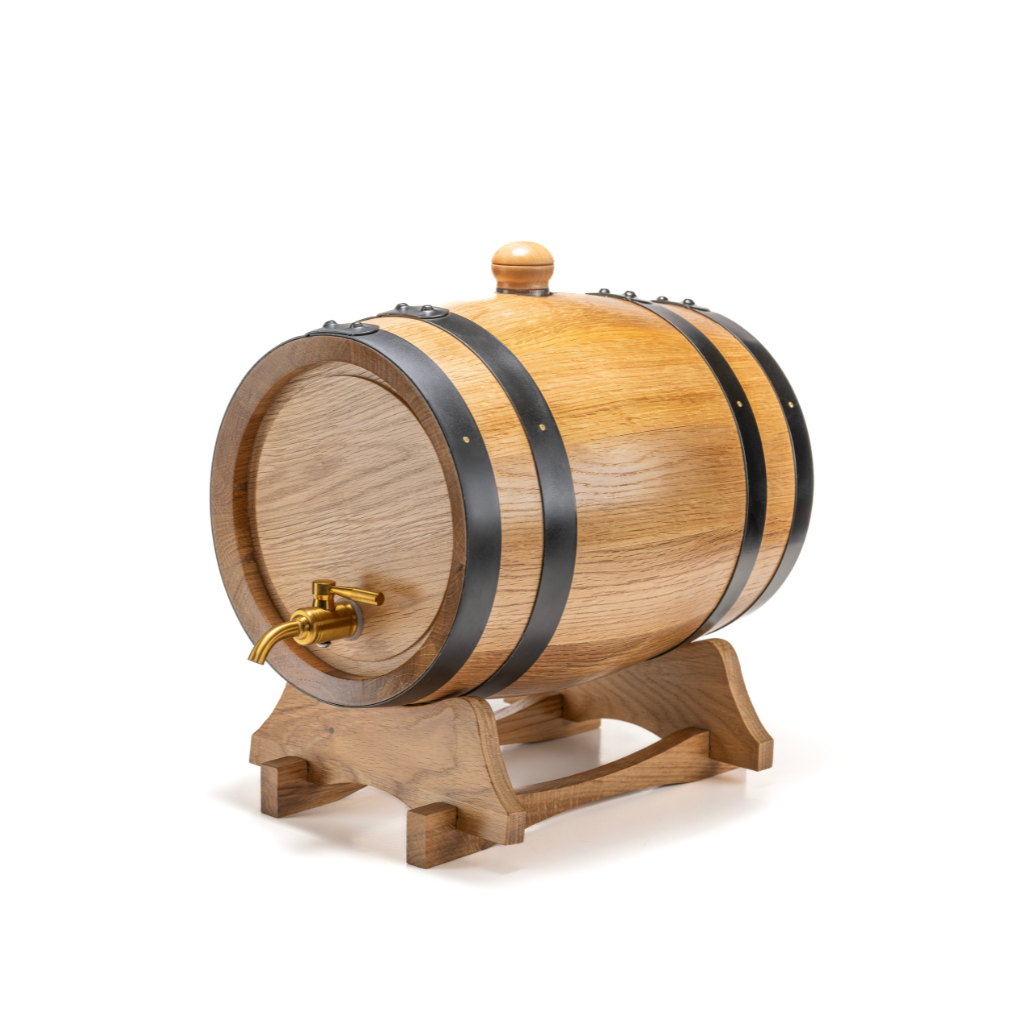 1.5L American Oak Barrel with Metal Spigot – Perfect for Aging Wine,Port, Whiskey, and Spirits