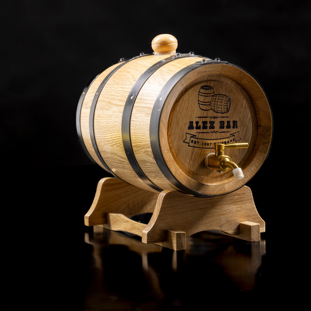 Personalised American Oak Barrel "Bar Design"