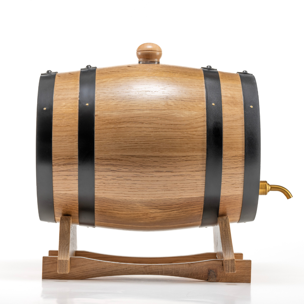 3L American Oak Barrel with Metal Spigot – Medium Charred for Aging Wine, Whiskey,Port and Spirits (PRE-SALE)