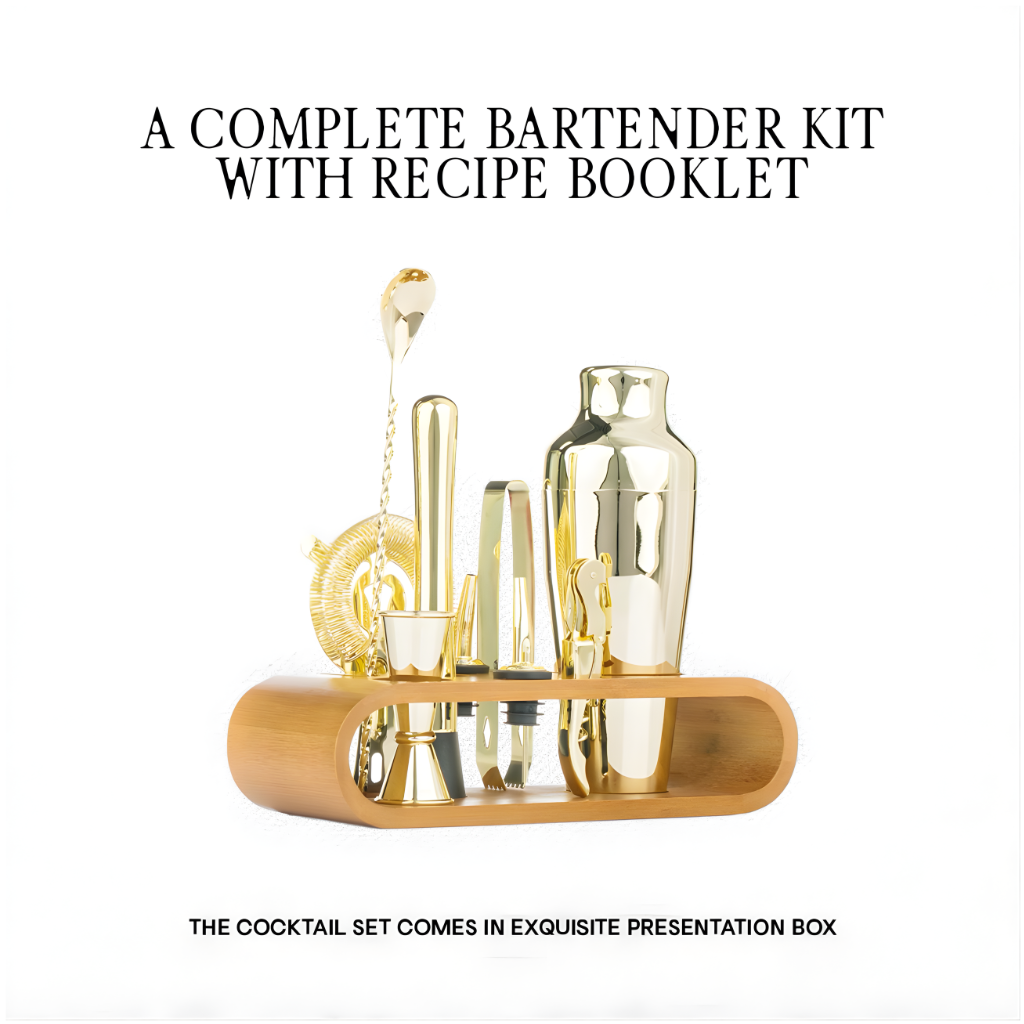 Professional Bartending Kit -Gold colour Plated