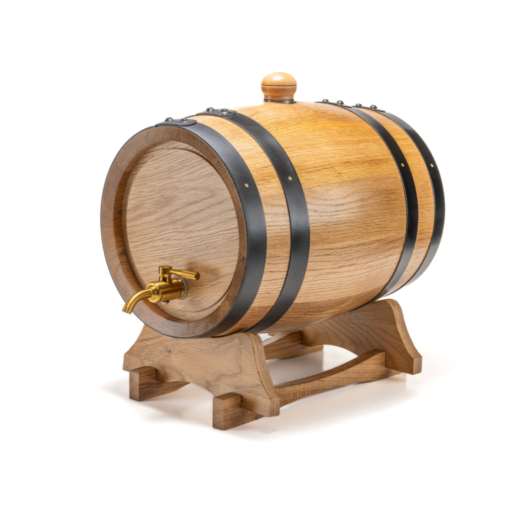 3L American Oak Barrel with Metal Spigot – Medium Charred for Aging Wine, Whiskey,Port and Spirits (PRE-SALE)