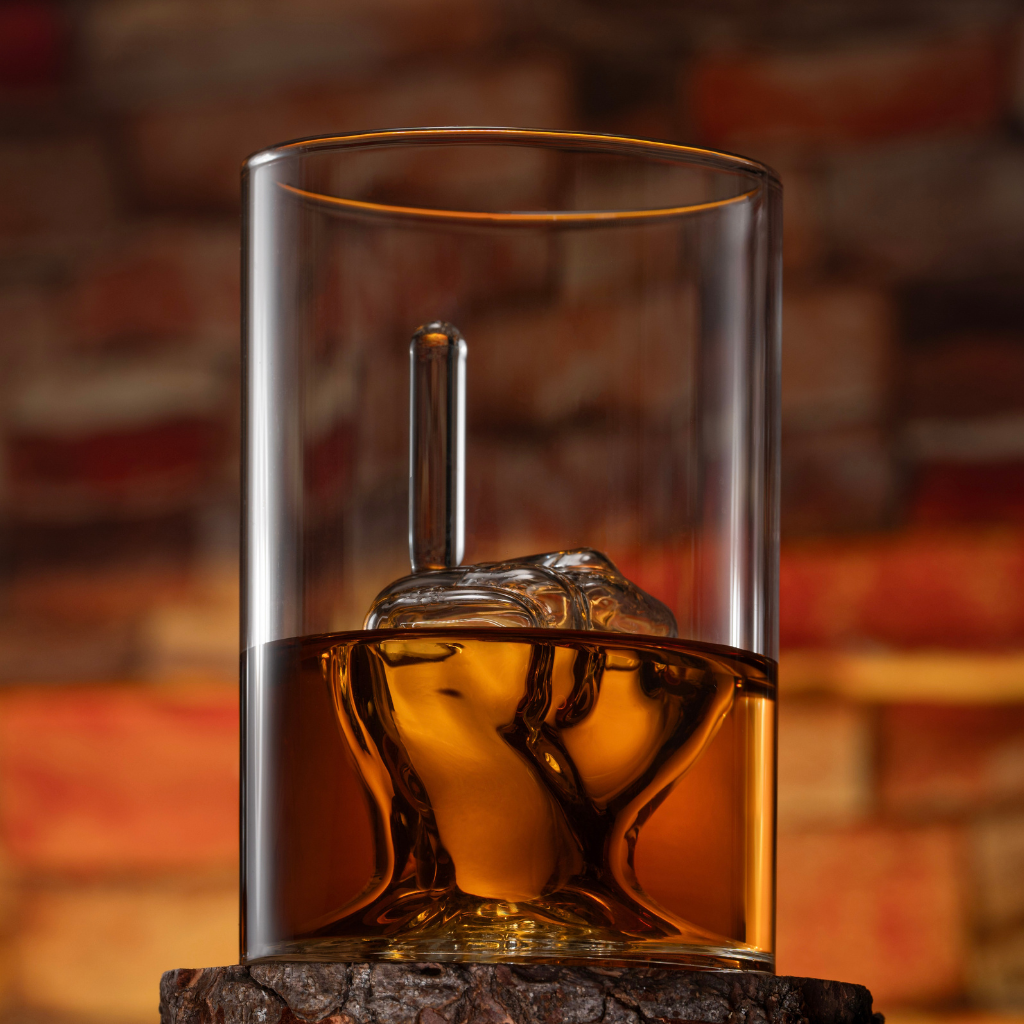 Don Vassie Limited Edition Middle Finger Decanter Set-1000ml with 2 Matching Glasses