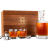 Custom Engraved Whiskey Decanter Set with Stainless Steel Stones and a Wooden Gift Box -Pre sale (Delivery End of July)