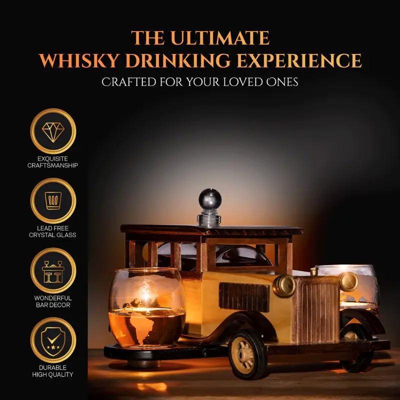 Limited Edition Don Vassie Carriage Whisky Decanter 750ml with 2-10 oz Glasses