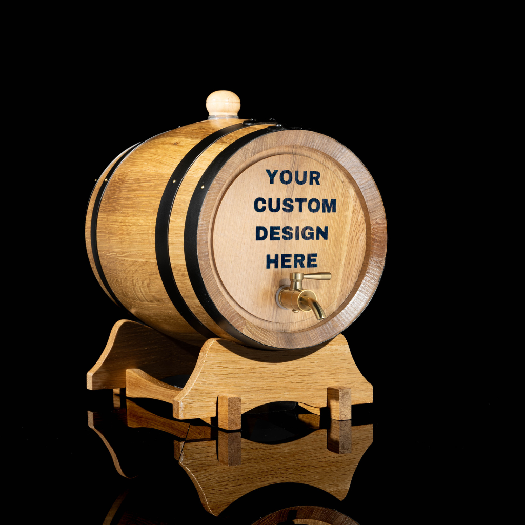 Custom Engraved American Oak Barrel +Free Shipping