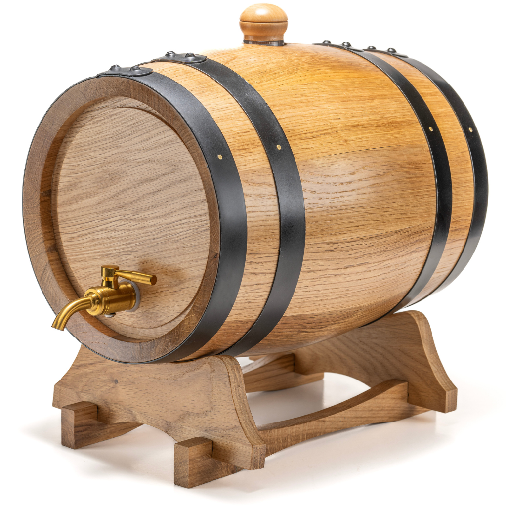 15L American Oak Barrel with Metal Spigot – Medium Charred for Aging Wine, Port,Whiskey, and Spirits (PRE-SALE)