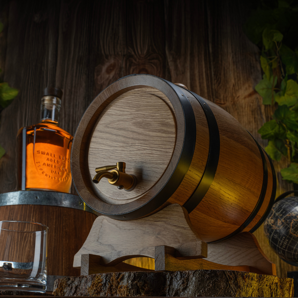 5L Artisan American Oak Barrel with Metal Spigot – Perfect for Crafting Aged Wine,Port  and Whiskey