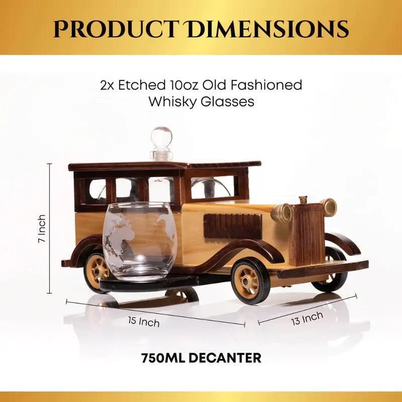 Limited Edition Don Vassie Carriage Whisky Decanter 750ml with 2-10 oz Glasses