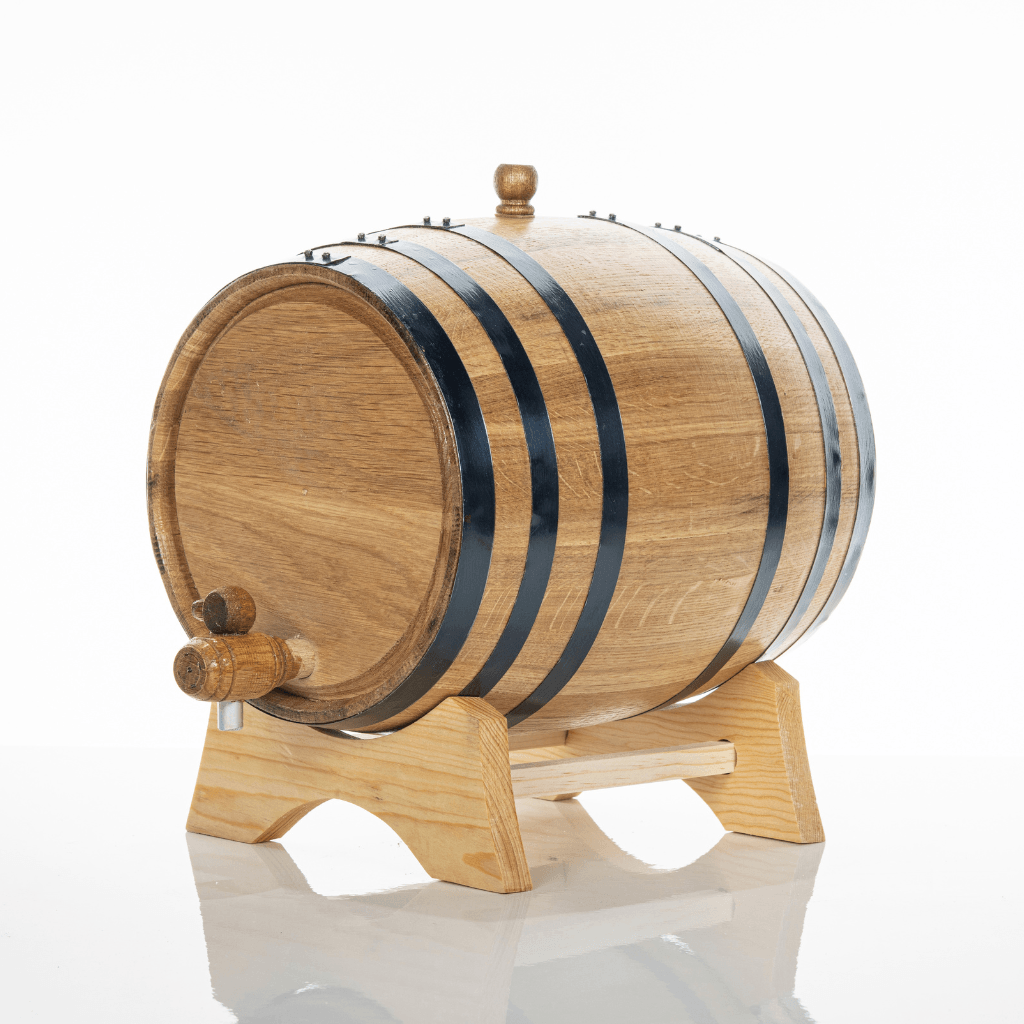 10L American Oak Barrel with Wooden Spigot – Medium Charred for Aging Wine, Port,Whiskey, and Spirits