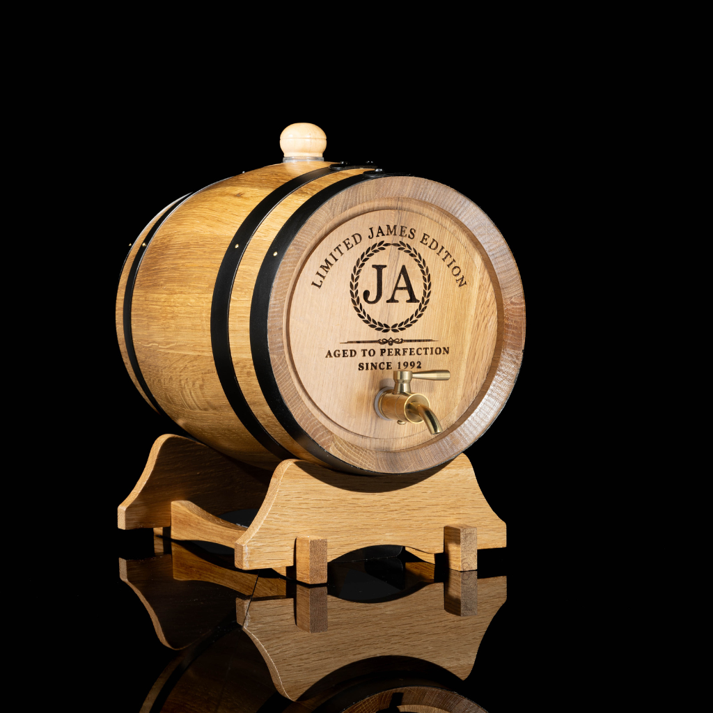 Custom Engraved American Oak Barrel -Limited Edition Design