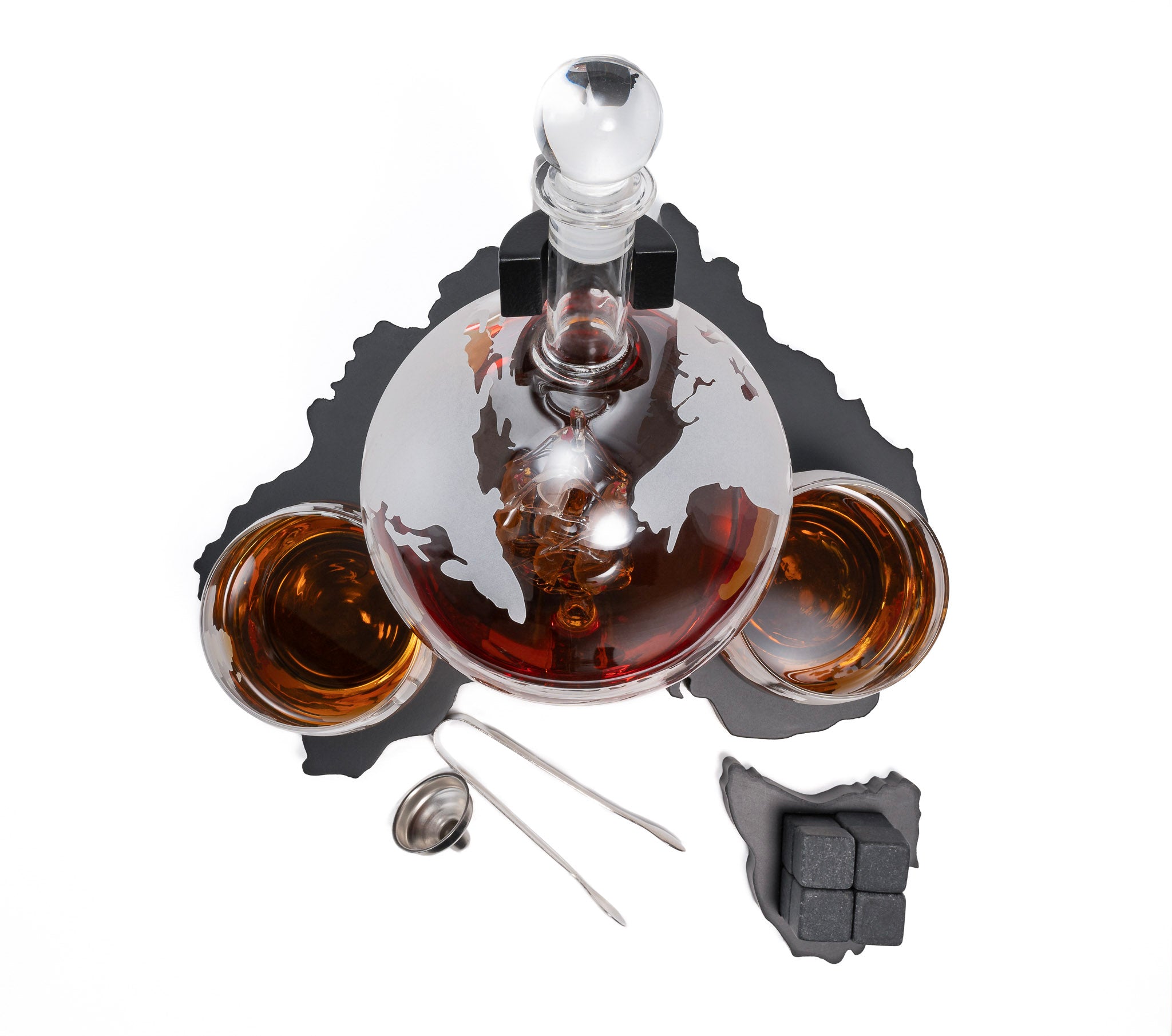 Don Vassie's Limited Edition Whiskey Globe Decanter Set Australia Map- Exclusive Decanter and Whisky Set in Australia