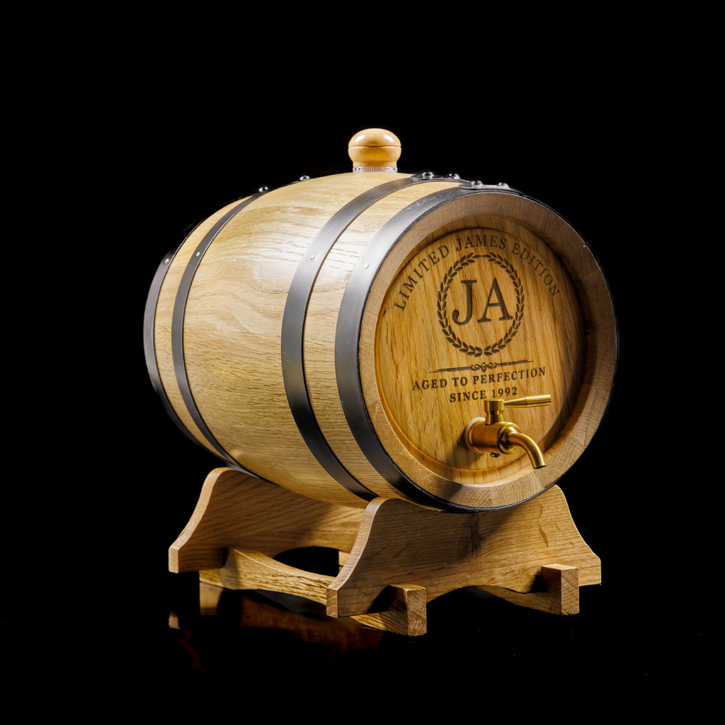 Custom Engraved American Oak Barrel -Limited Edition Design