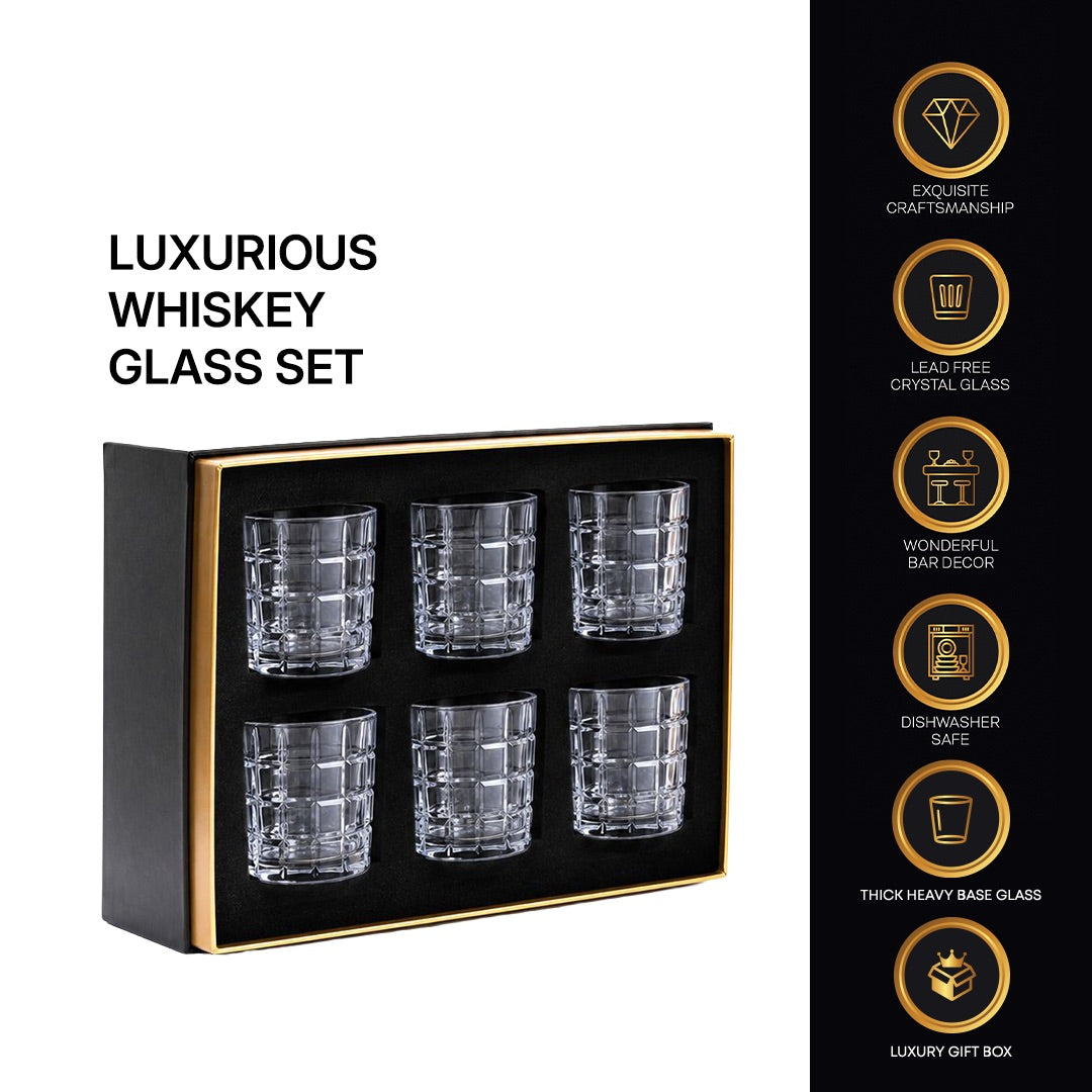 Don Vassie Lead Free Whiskey Glasses Set 6 pk (King's Canyon)