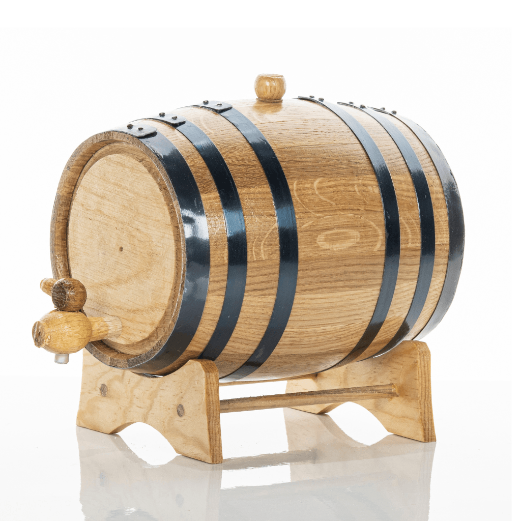 2L American Oak Barrel with Wooden Spigot – Ideal for Aging Wine, Whiskey, and Port | Quality Oak Barrels for Sale